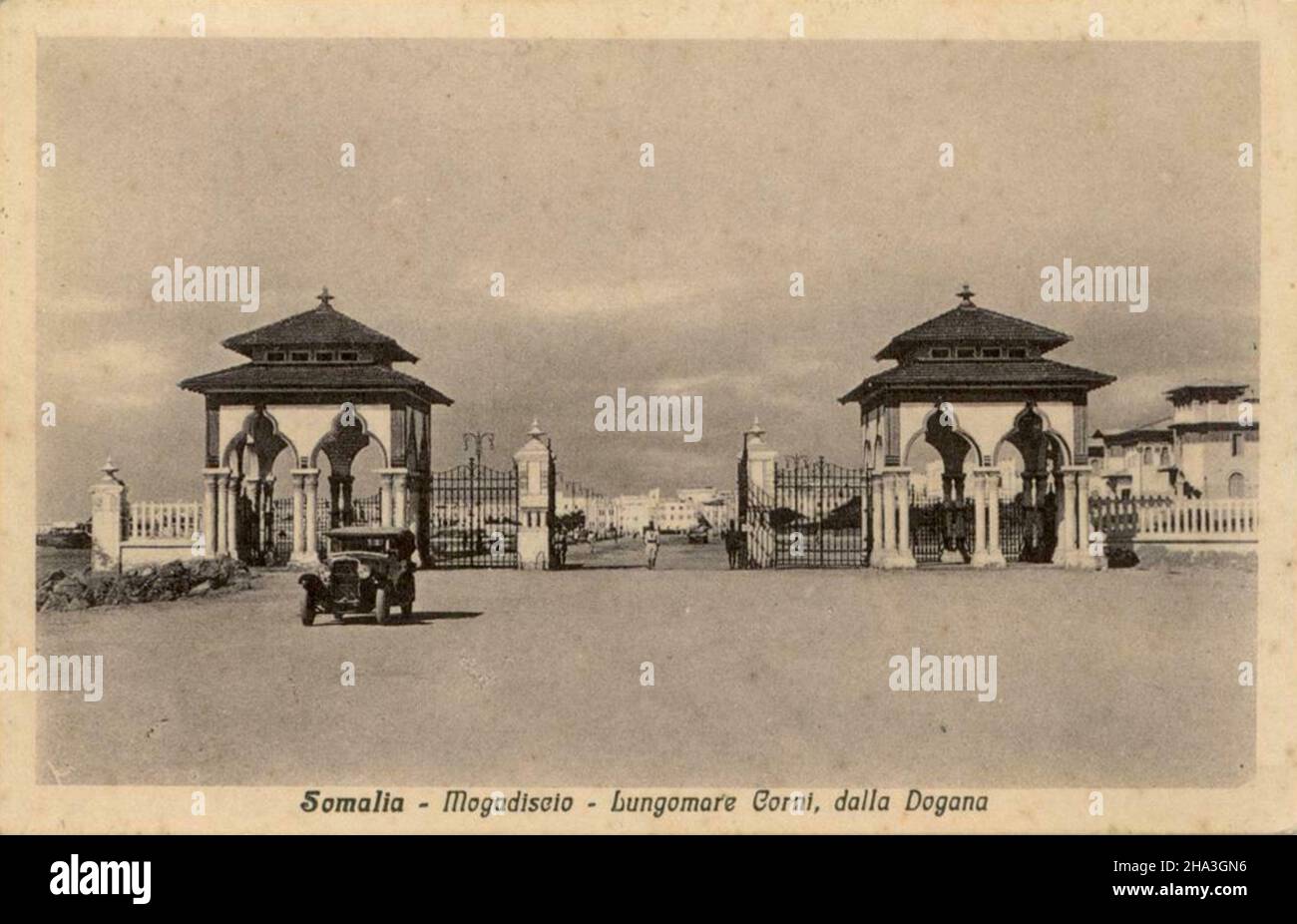 Carte postale historique de l'italien somalien (1935) Banque D'Images