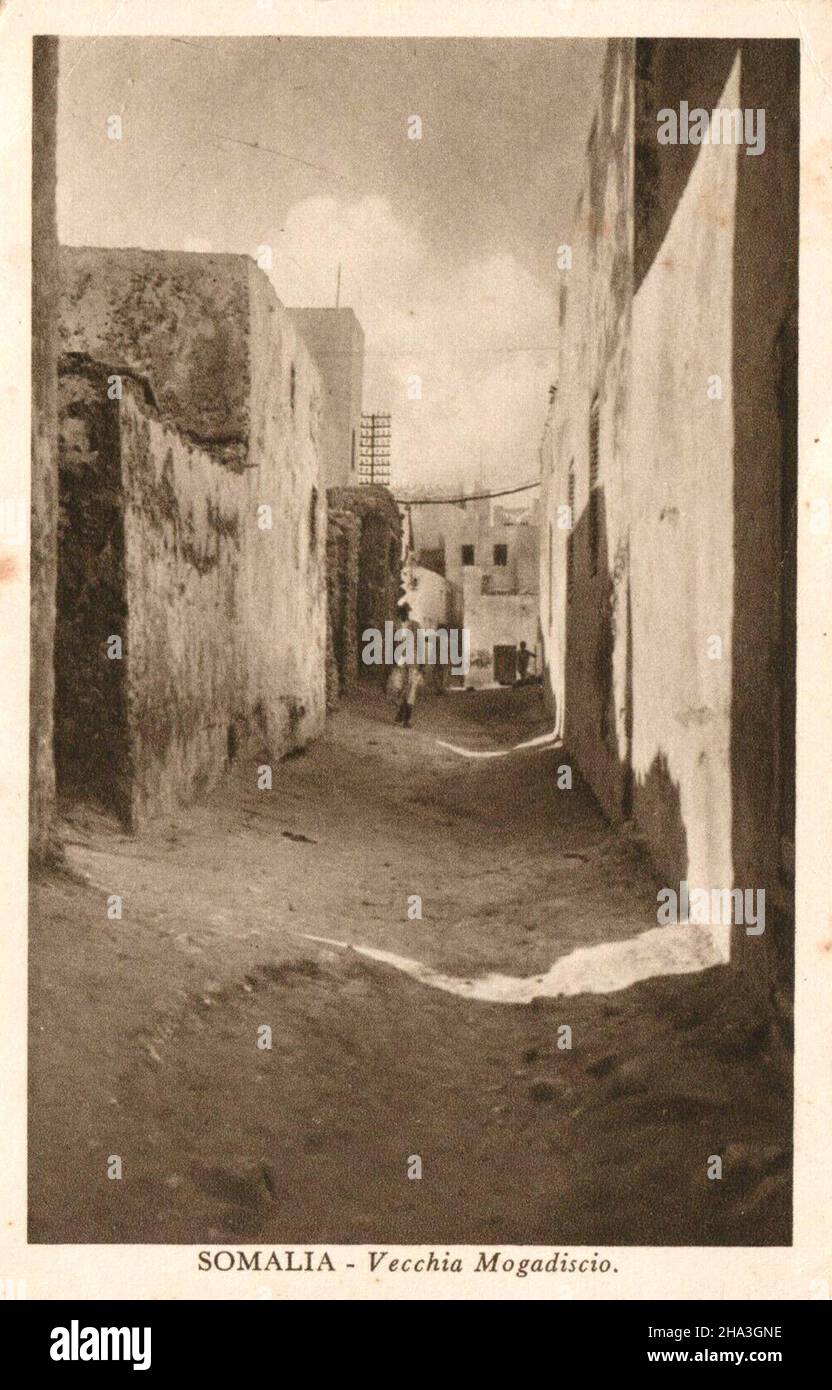 Carte postale historique de l'italien somalien Banque D'Images