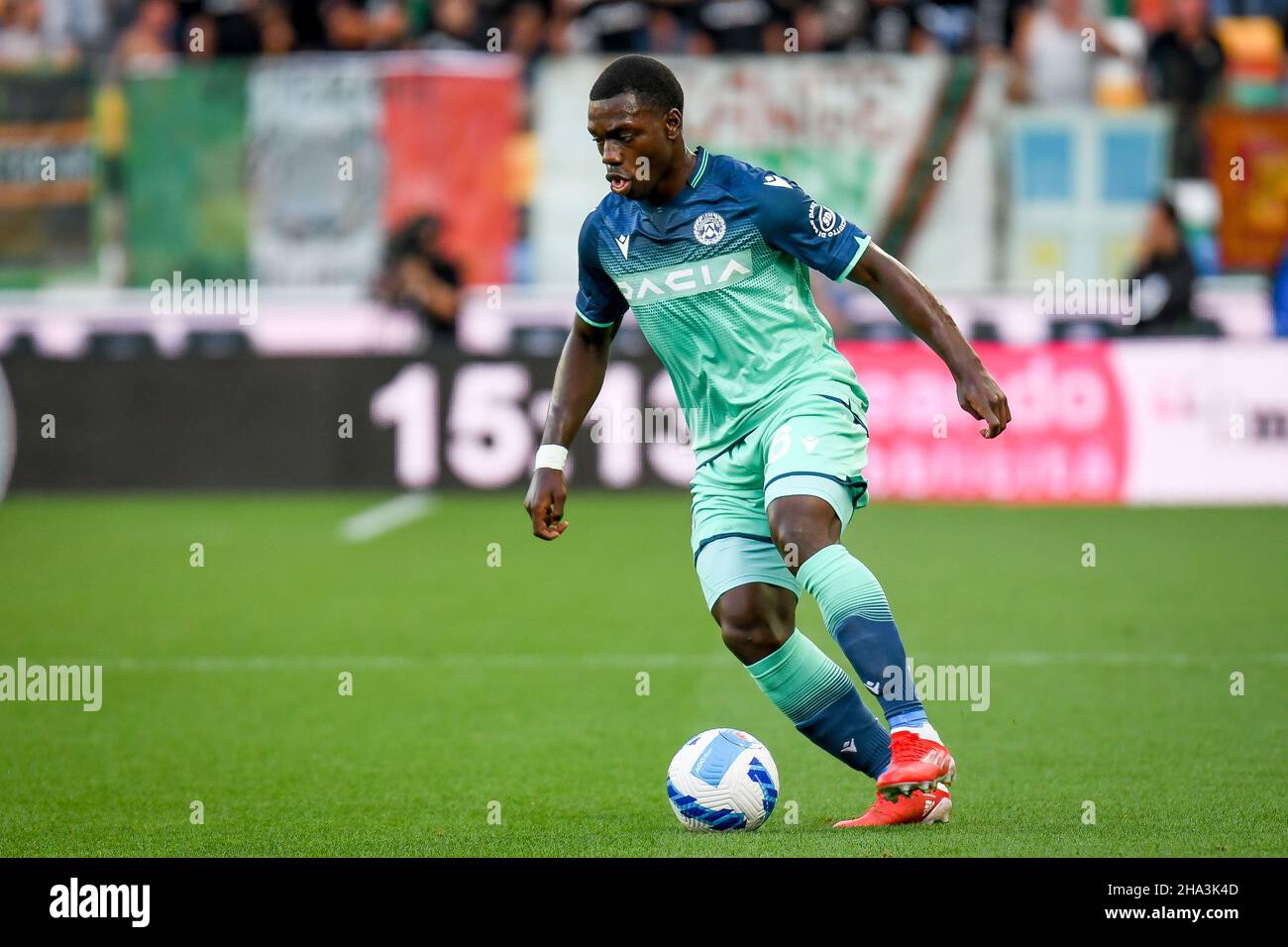 Portrait de Jean-Victor Makengo d'Udinese en action pendant Udinese Calcio vs Venezia FC (Portraits), match de football italien Serie A à Udine, Italie, août 27 2021 Banque D'Images