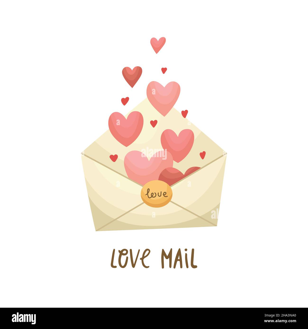 Illustration Vectorielle D Une Lettre D Amour Une Enveloppe Avec Une Decoration De Saint Valentin Style Plat Image Vectorielle Stock Alamy