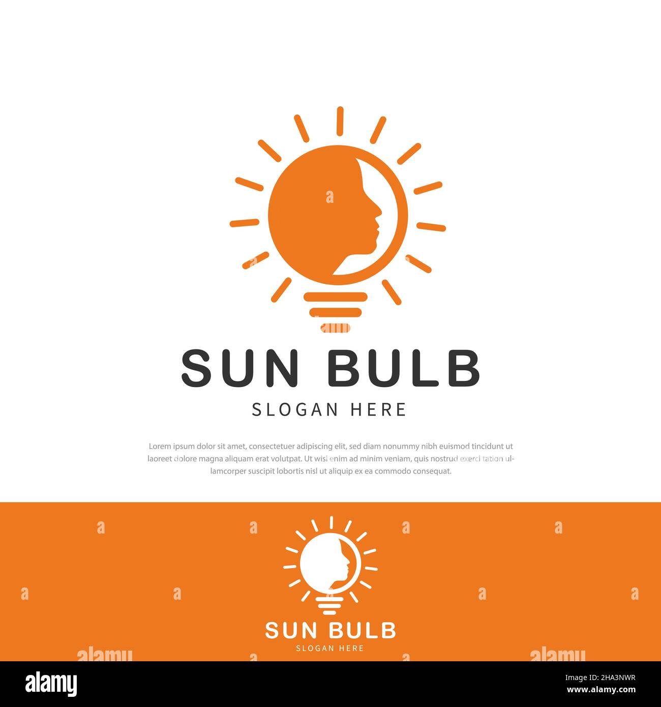 Modèle de dessin vectoriel d'ampoule de soleil pour femme logo.symbol.icon Illustration de Vecteur