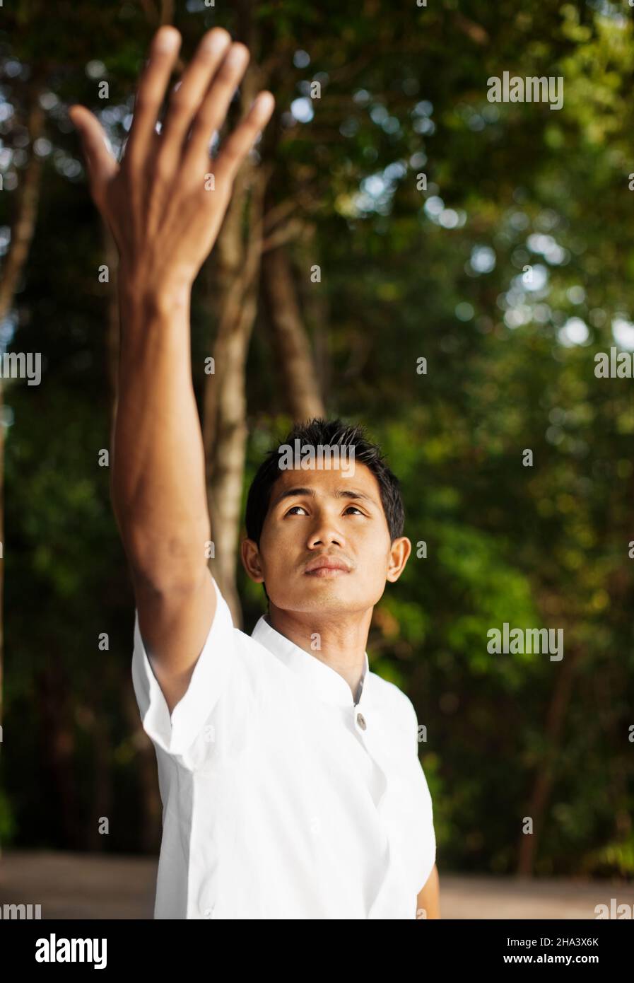Homme pratiquant le Tai Chi à six sens Hideaway Yao Noi, Koh Yao Noi,  Thaïlande Photo Stock - Alamy