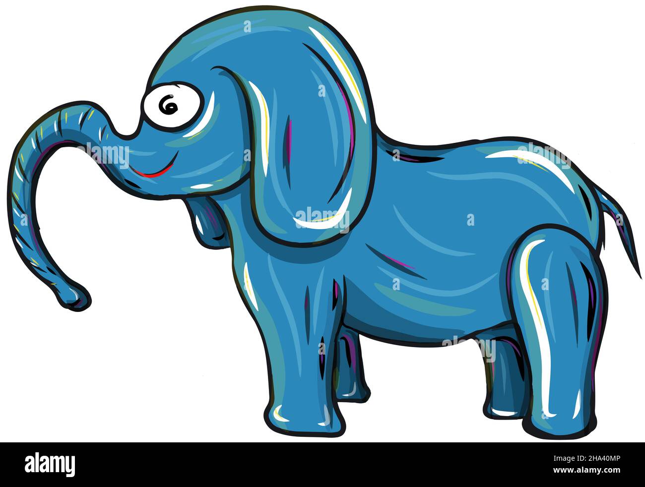 dessin de cub bleu éléphant heureux Illustration de Vecteur