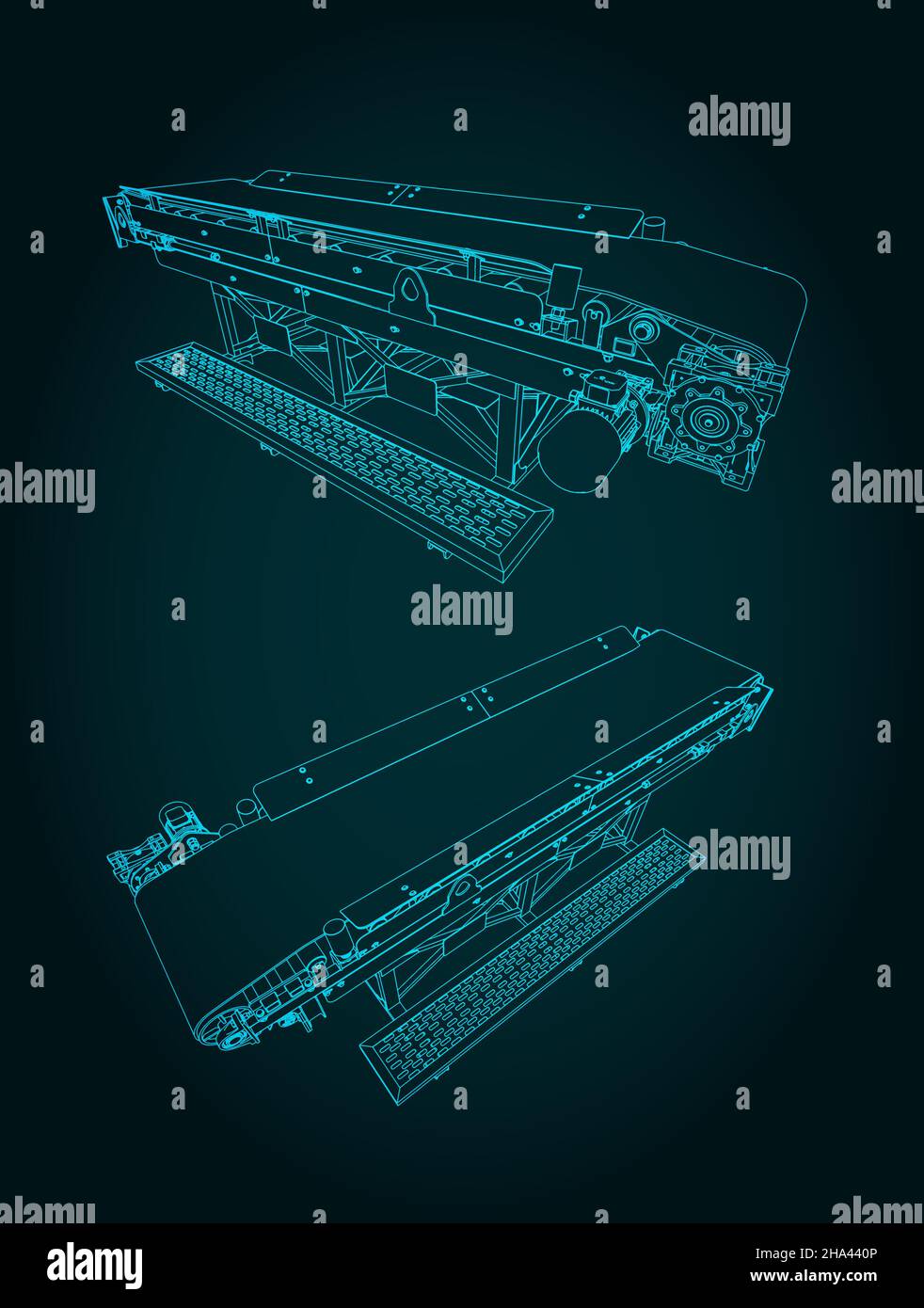 Illustration vectorielle stylisée des dessins de la ligne de convoyeur Illustration de Vecteur