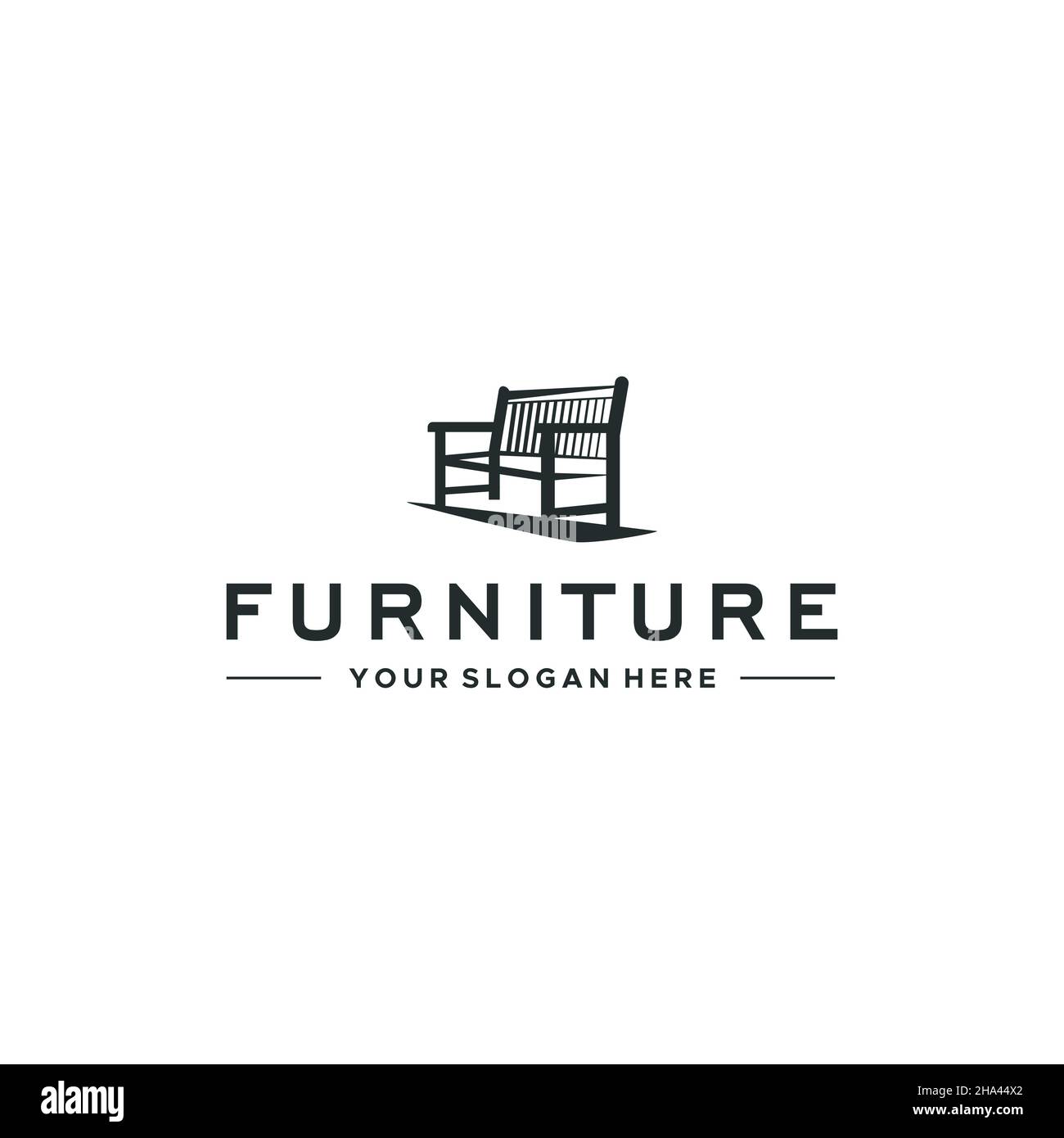 Design minimaliste DU LOGO silhouette de CHAISE Illustration de Vecteur