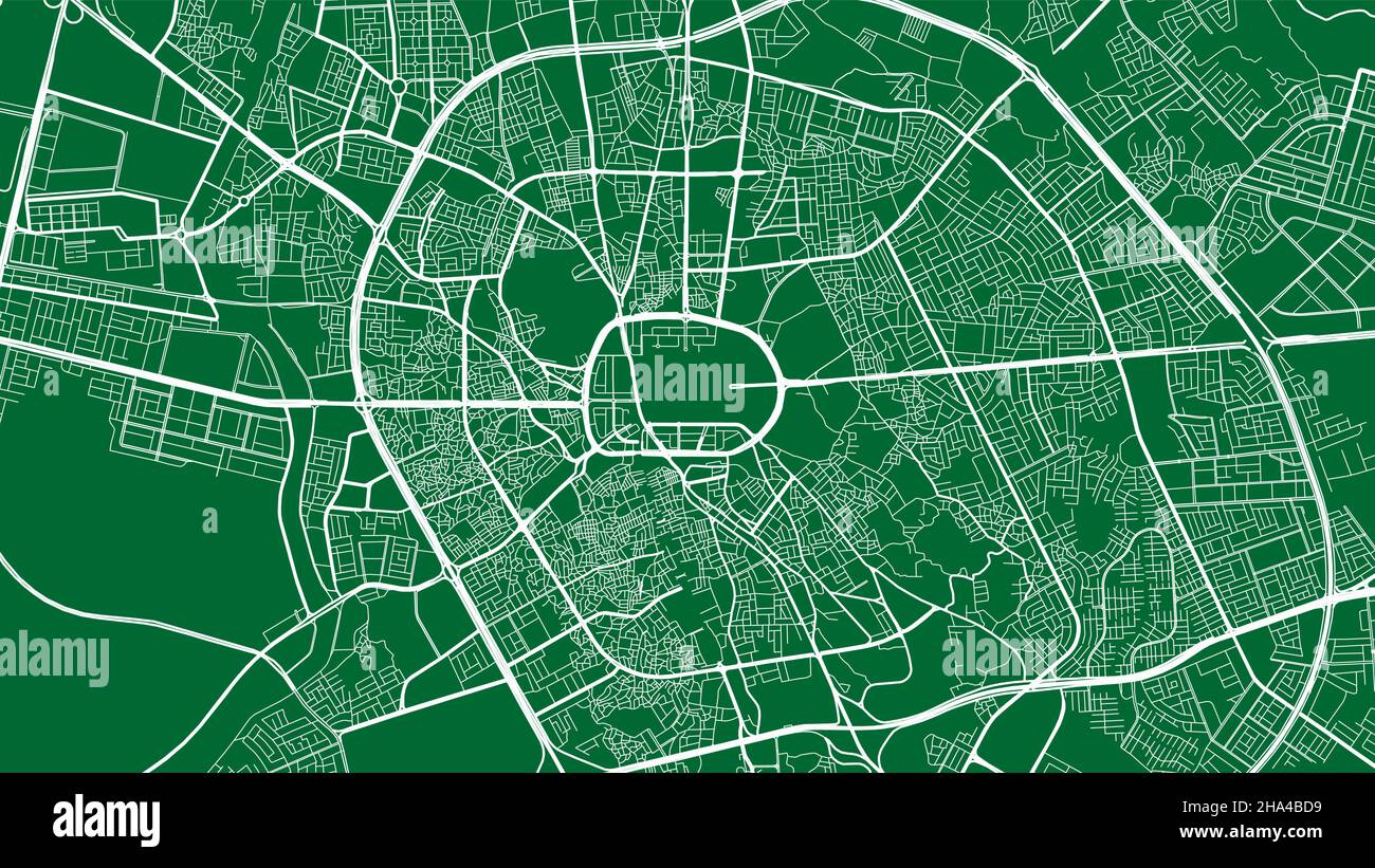Green Medina ville vecteur carte d'arrière-plan, rues et illustration de la cartographie de l'eau.Format écran large, design plat numérique streetmap. Illustration de Vecteur