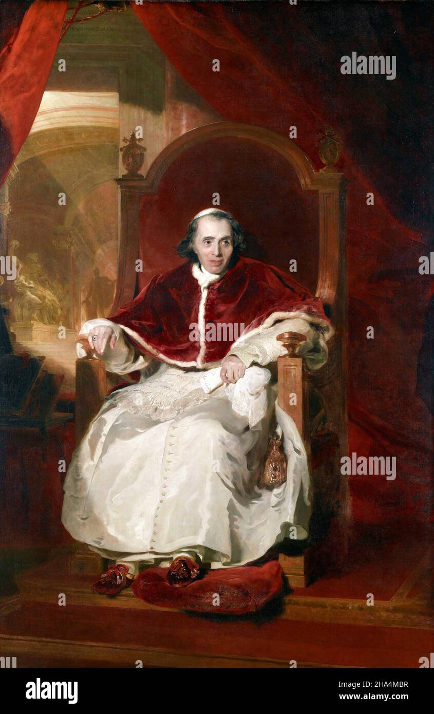 Pape Pie VII (1742-1823) de Sir Thomas Lawrence (1769-1830), huile sur toile, 1819 Banque D'Images