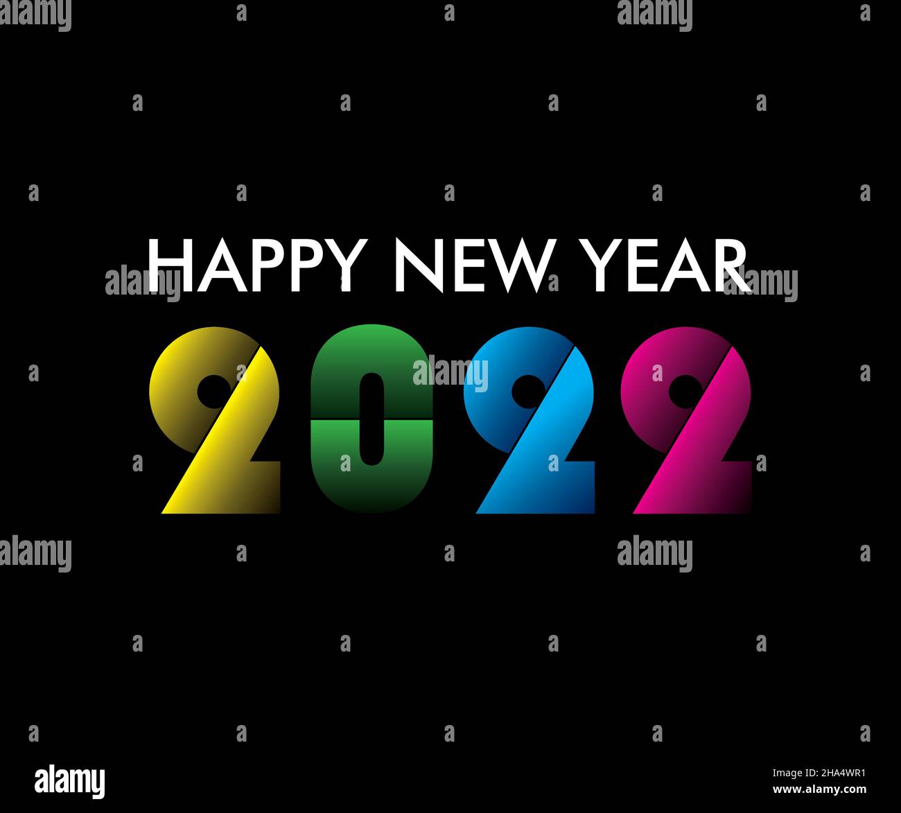 Joyeux nouvel an 2022 avec concept abstrait Illustration de Vecteur