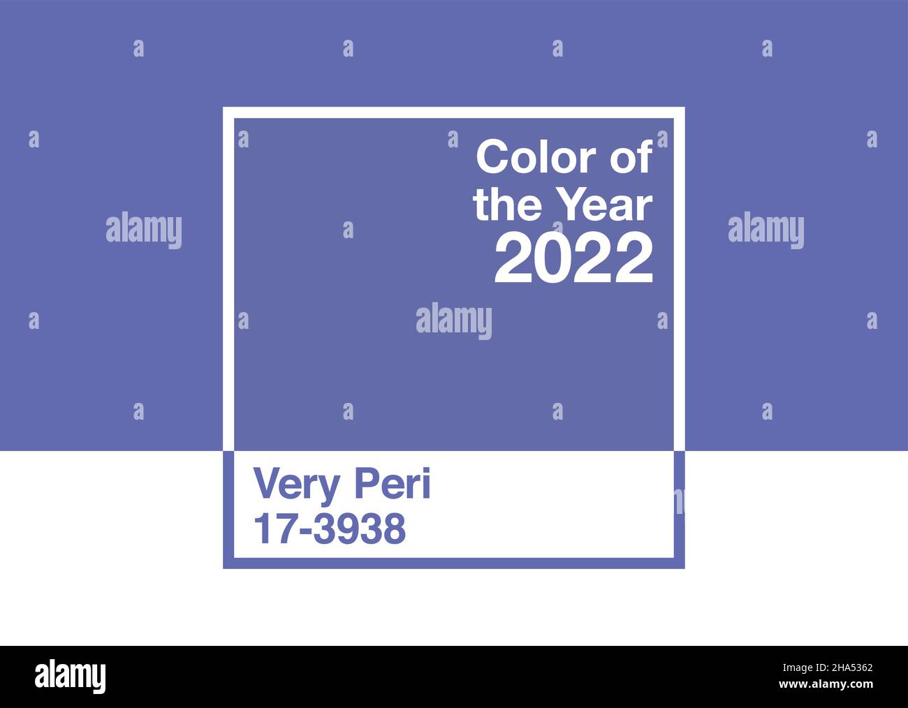 Couleur de l'année 2022, Pantone 17-3938 très Peri tendance palette de couleurs échantillon guide de nuancier Illustration de Vecteur