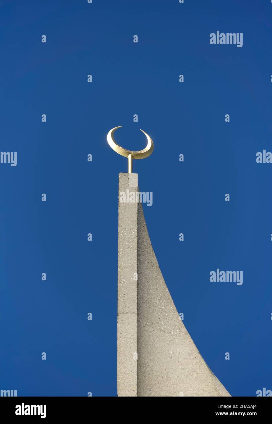 allemagne,rhénanie-du-nord-westphalie,cologne,ditib mosquée centrale,extérieur,minaret,faucille,nouvelle lune,détail Banque D'Images