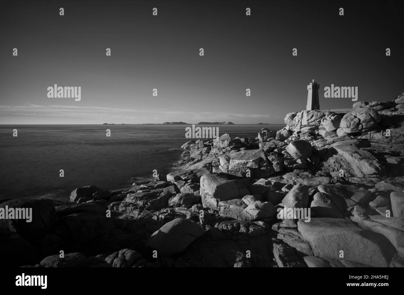 phare phare de ploumanac'h,également phare de mean ruz ou men ruz,granite,ploumanac'h,côte de granit rose,côtes-d'armure,bretagne,france Banque D'Images