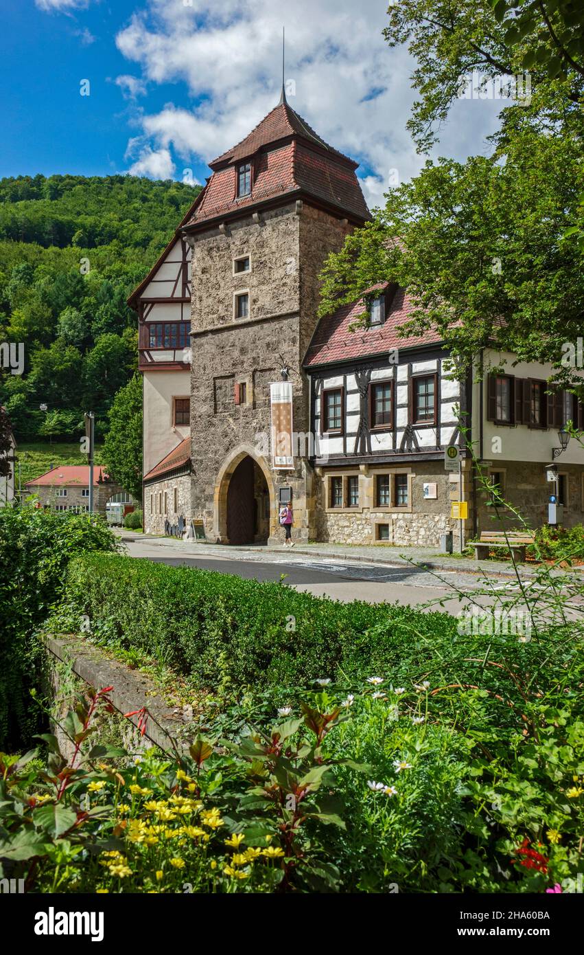 tour de porte au château résidentiel d'urach, bad urach, bade-wurtemberg, allemagne Banque D'Images