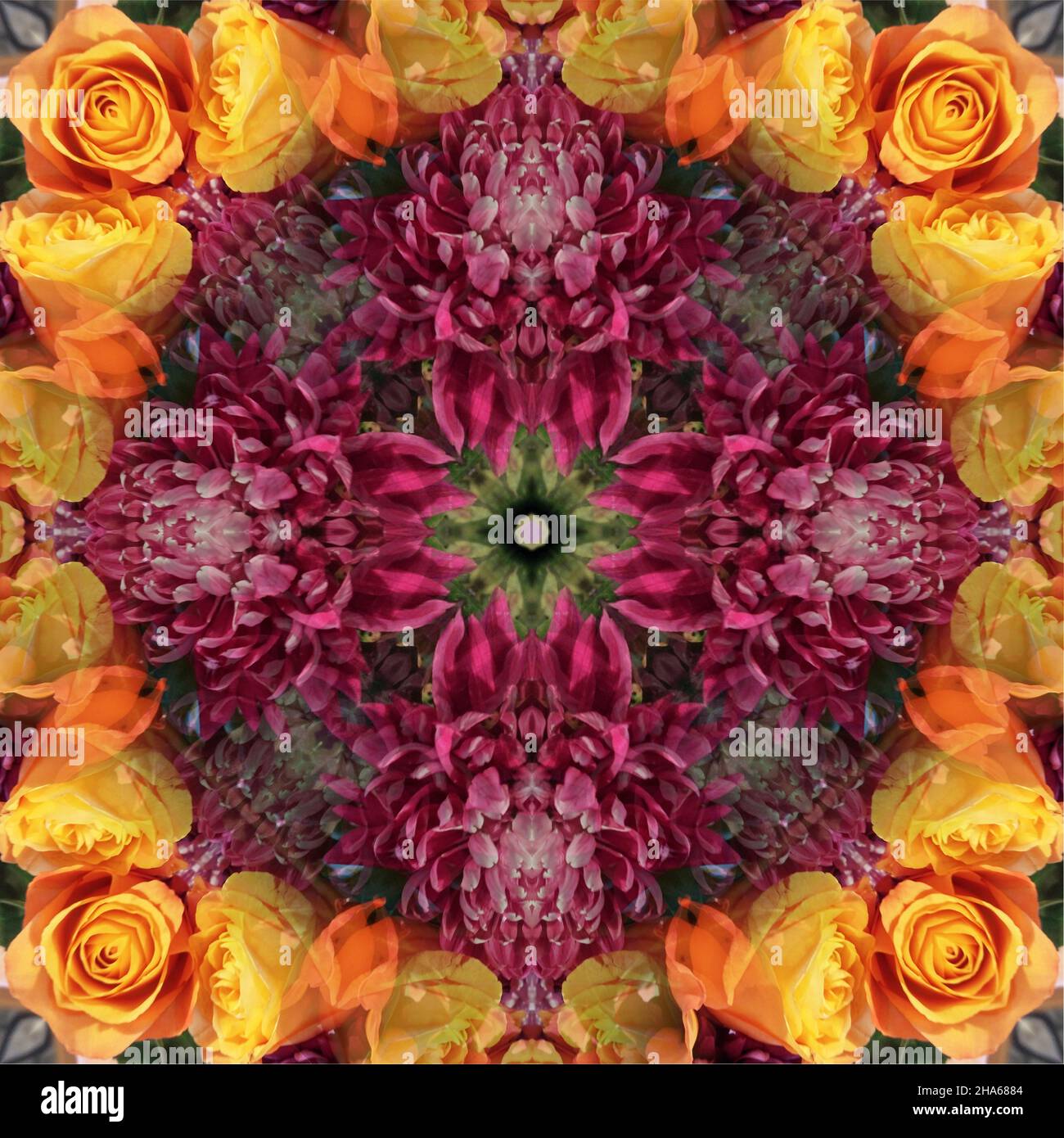 mandala,composition de fleurs Banque D'Images