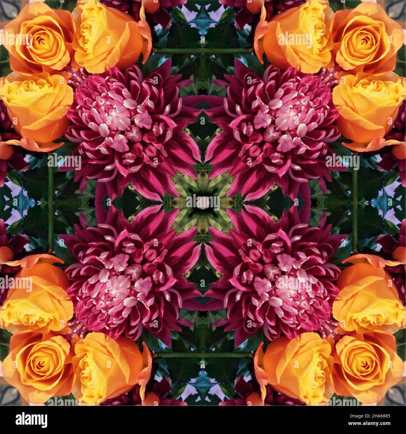 mandala,composition de fleurs Banque D'Images