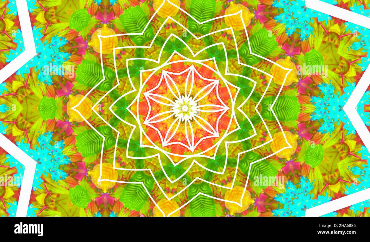 mandala,composition de fleurs Banque D'Images