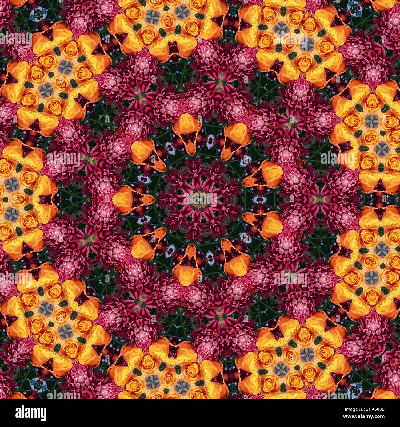 mandala,composition de fleurs Banque D'Images