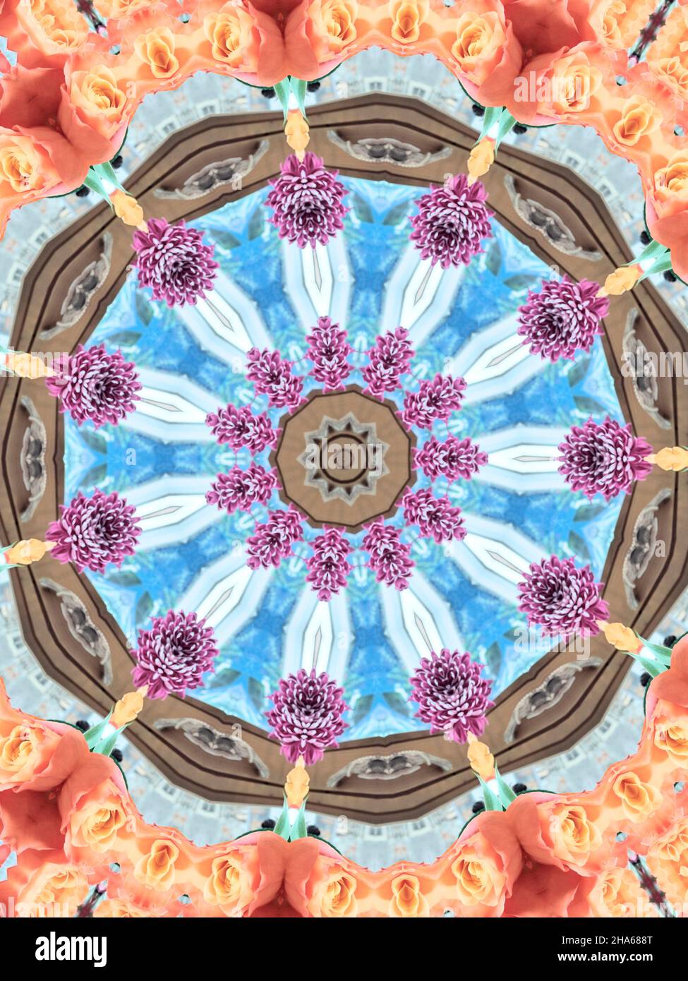 mandala,composition de fleurs Banque D'Images