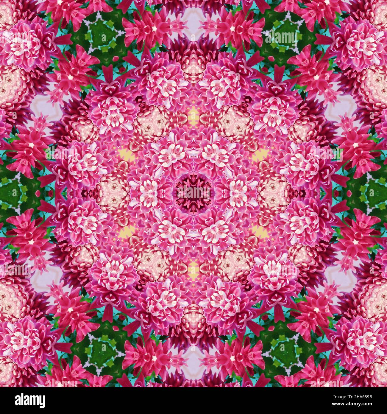 mandala,composition de fleurs Banque D'Images