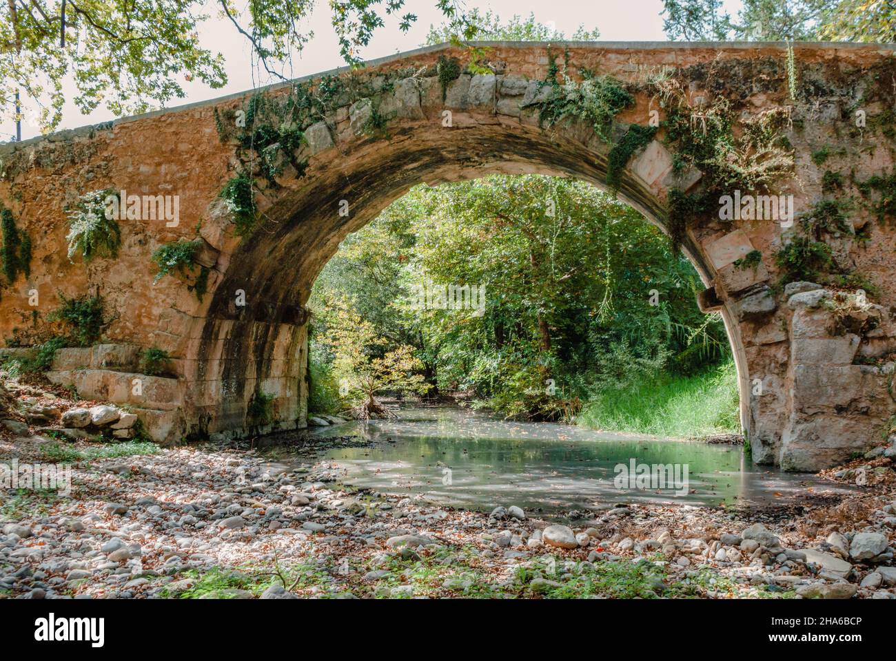 Pont GRECO-Roman à Vrises, Crète, Grèce Banque D'Images