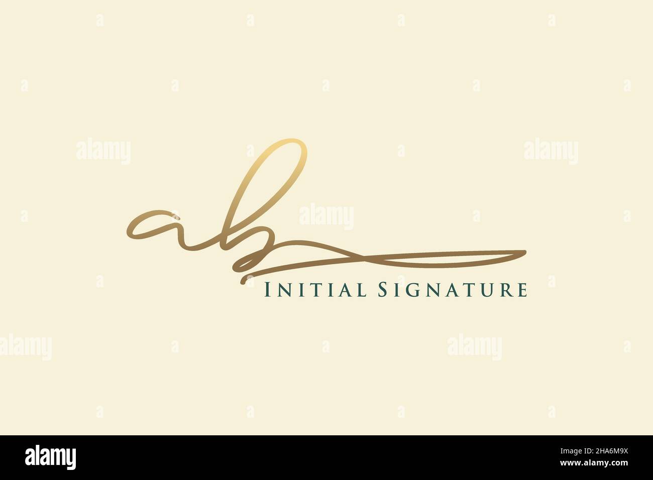 Modèle de logo Signature de lettre AB logo élégant.Illustration du vecteur de lettrage calligraphique dessiné à la main. Illustration de Vecteur