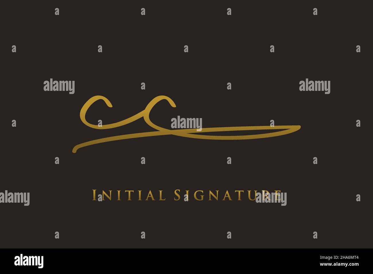 MODÈLE DE logo SIGNATURE LETTRE CC logo élégant.Illustration du vecteur de lettrage calligraphique dessiné à la main. Illustration de Vecteur