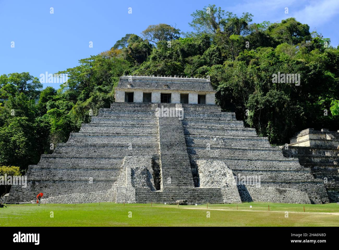 Mexique Palenque - Temple Maya des inscriptions Banque D'Images