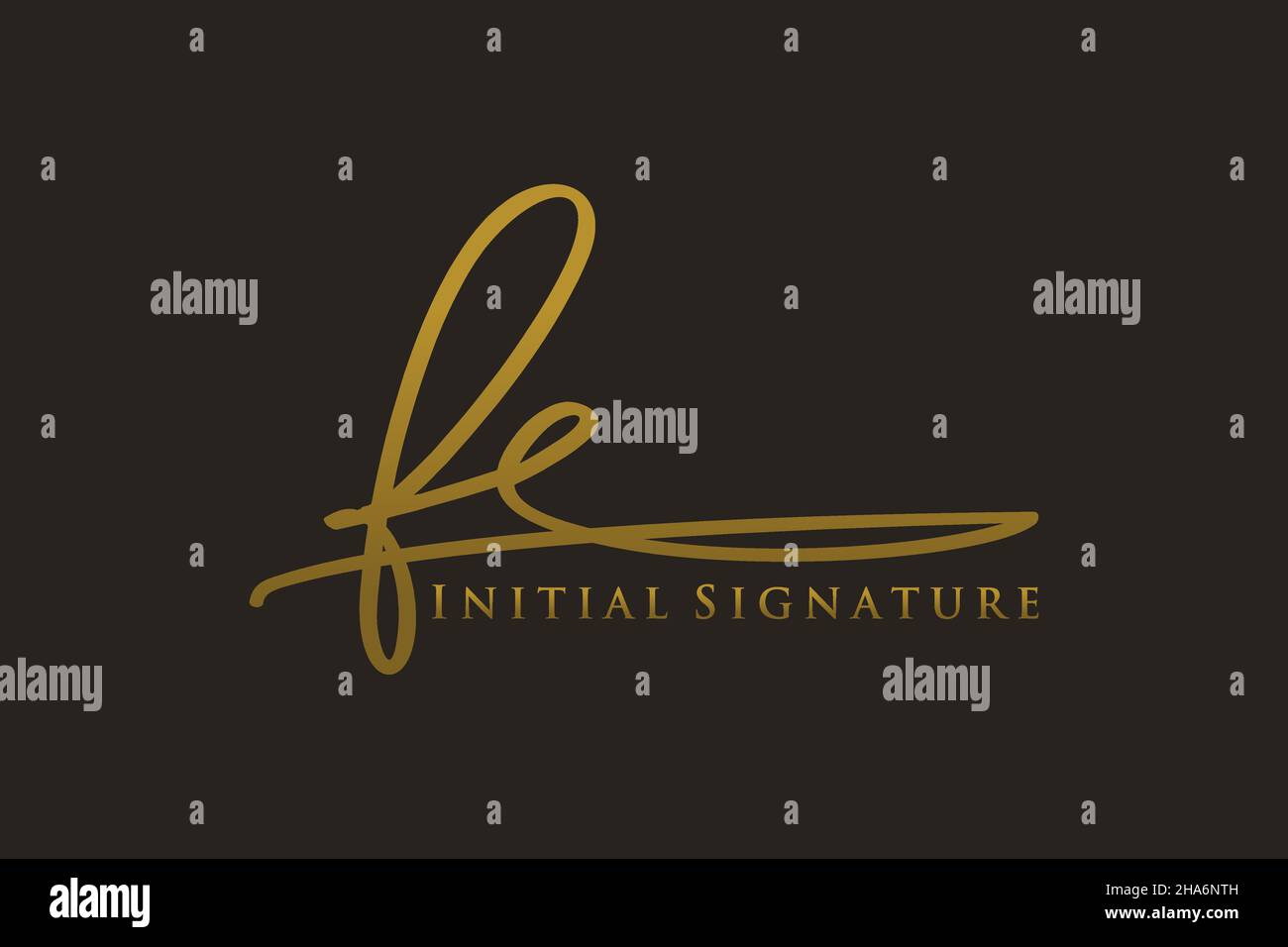 Modèle de logo Signature lettre FE logo élégant.Illustration du vecteur de lettrage calligraphique dessiné à la main. Illustration de Vecteur