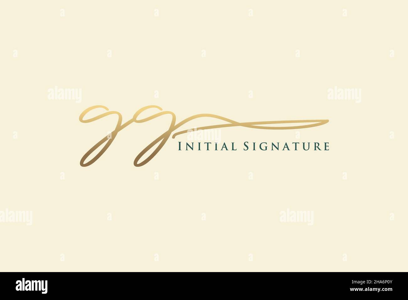 GG lettre Signature logo Template Design élégant logo.Illustration du vecteur de lettrage calligraphique dessiné à la main. Illustration de Vecteur