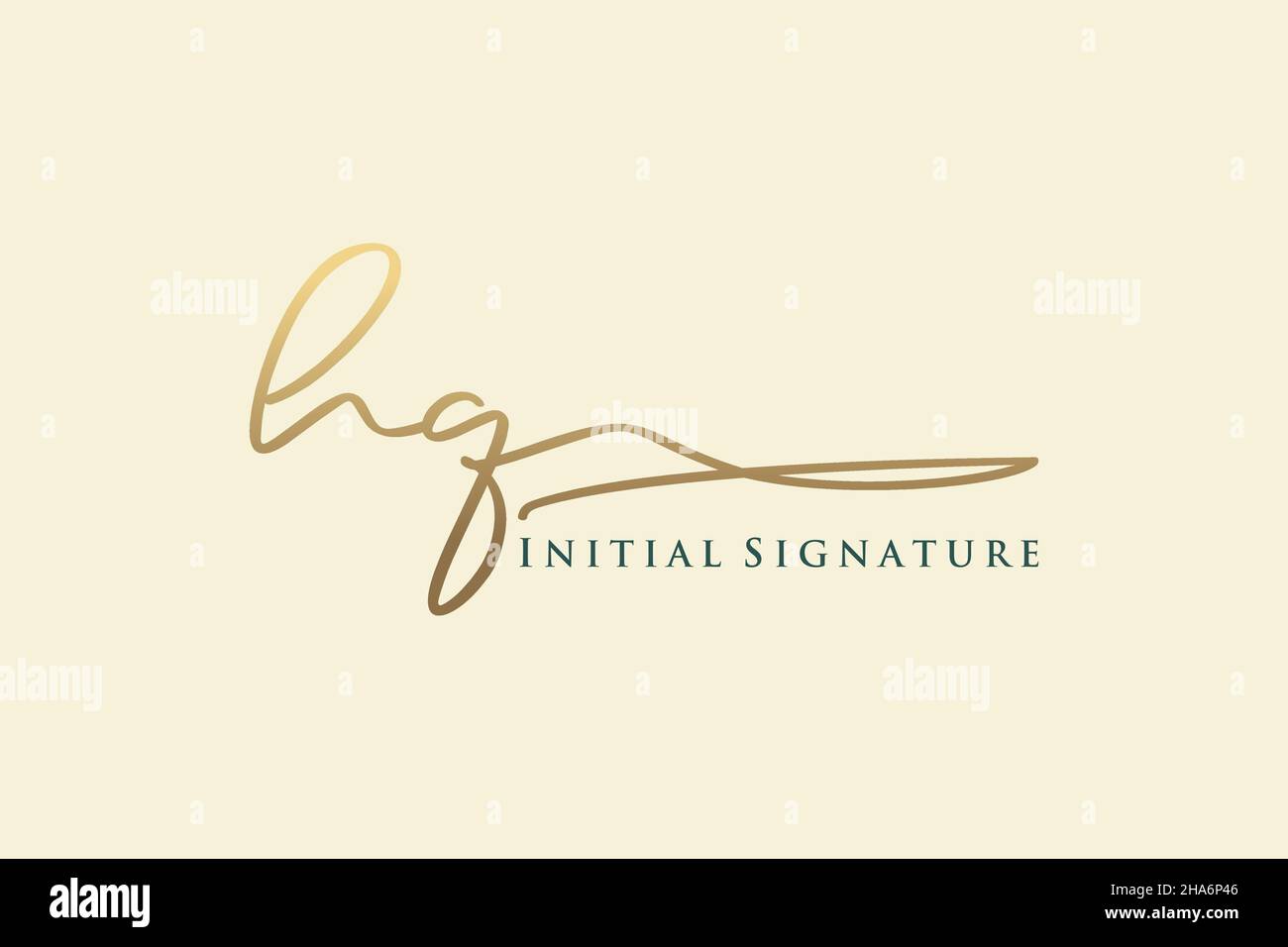 Modèle de logo lettre Signature du siège social logo élégant.Illustration du vecteur de lettrage calligraphique dessiné à la main. Illustration de Vecteur