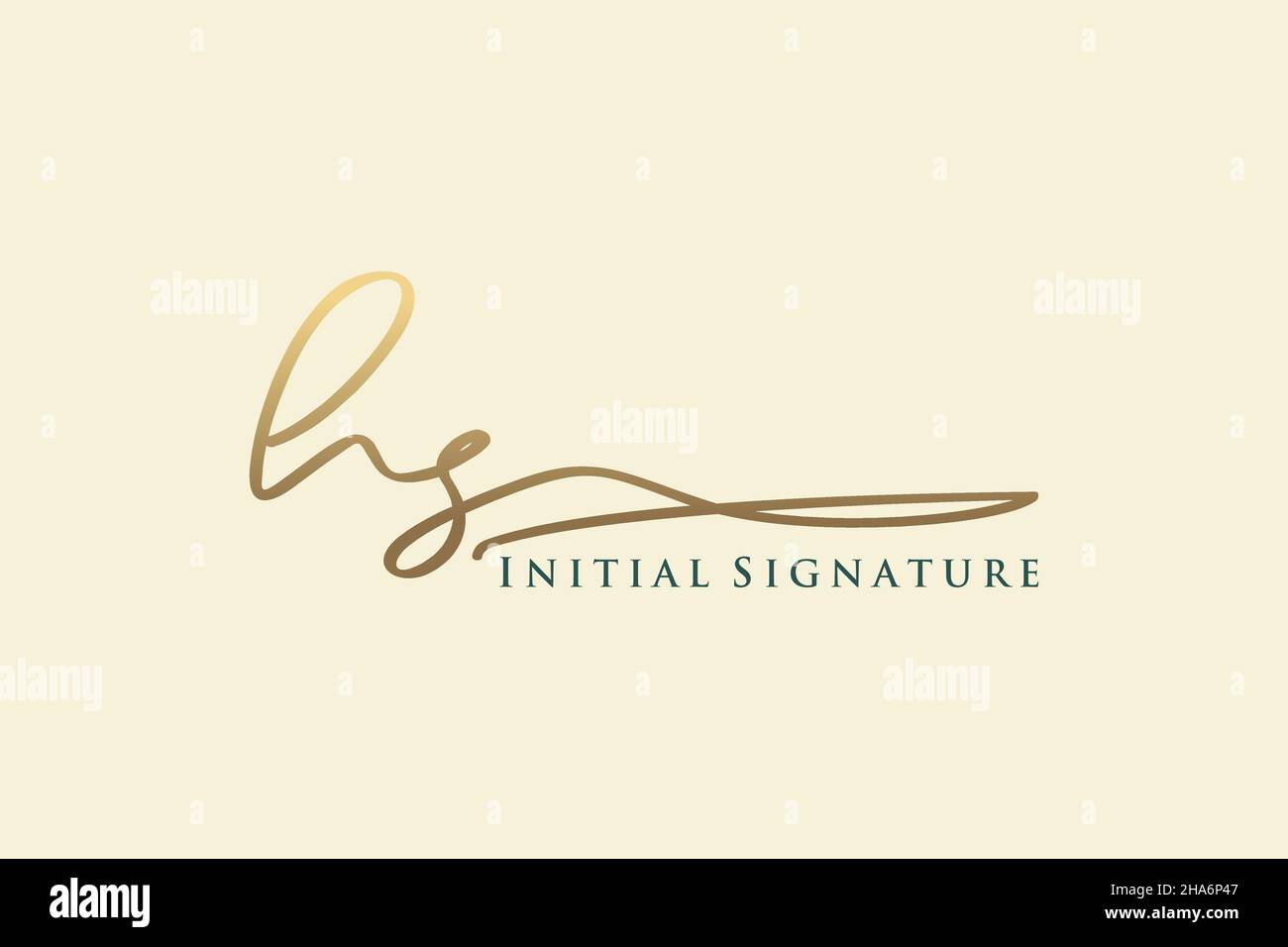 Modèle de logo Signature de lettre HS logo élégant.Illustration du vecteur de lettrage calligraphique dessiné à la main. Illustration de Vecteur
