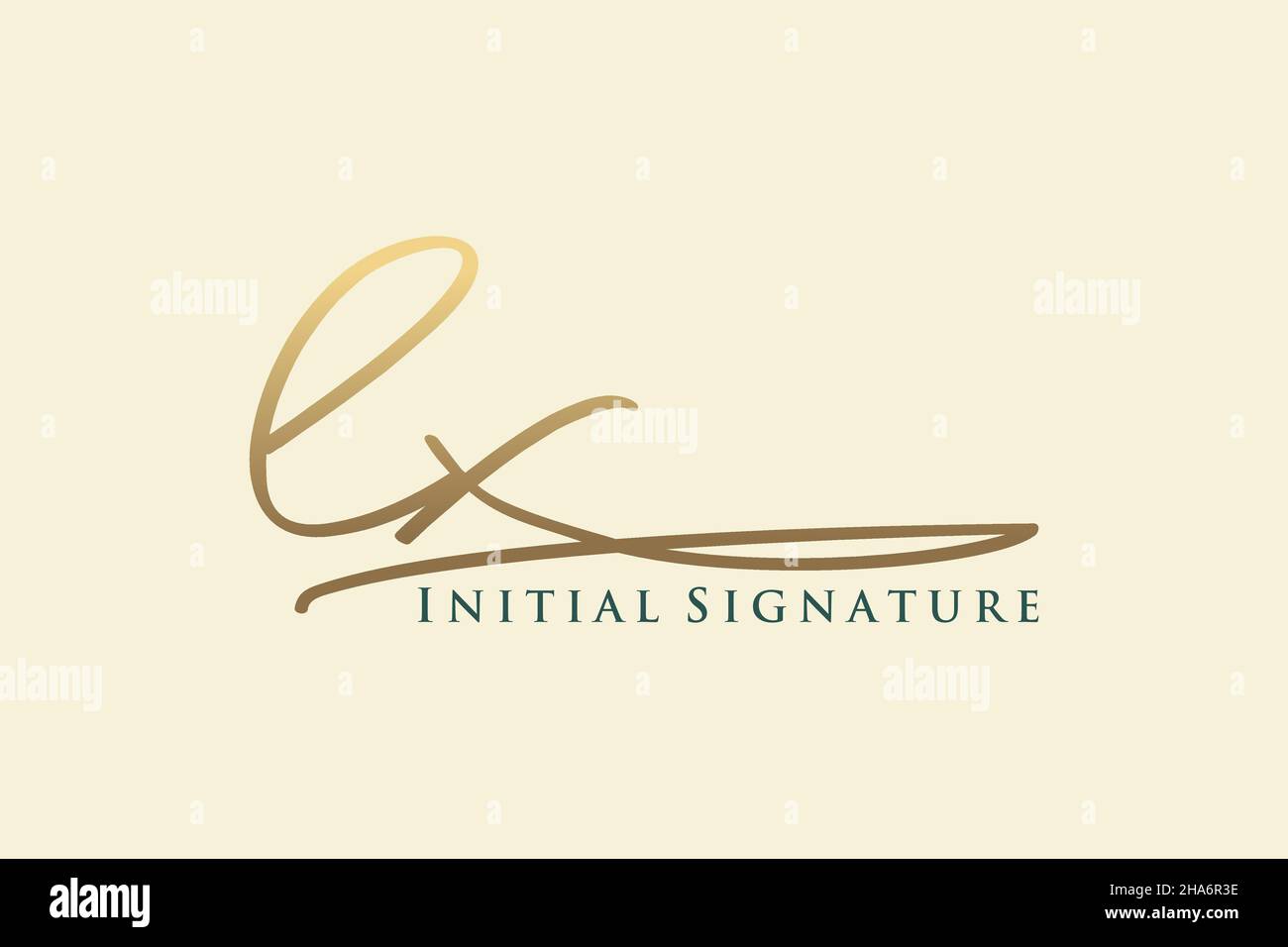 Modèle de logo Signature lettre LX logo élégant.Illustration du vecteur de lettrage calligraphique dessiné à la main. Illustration de Vecteur