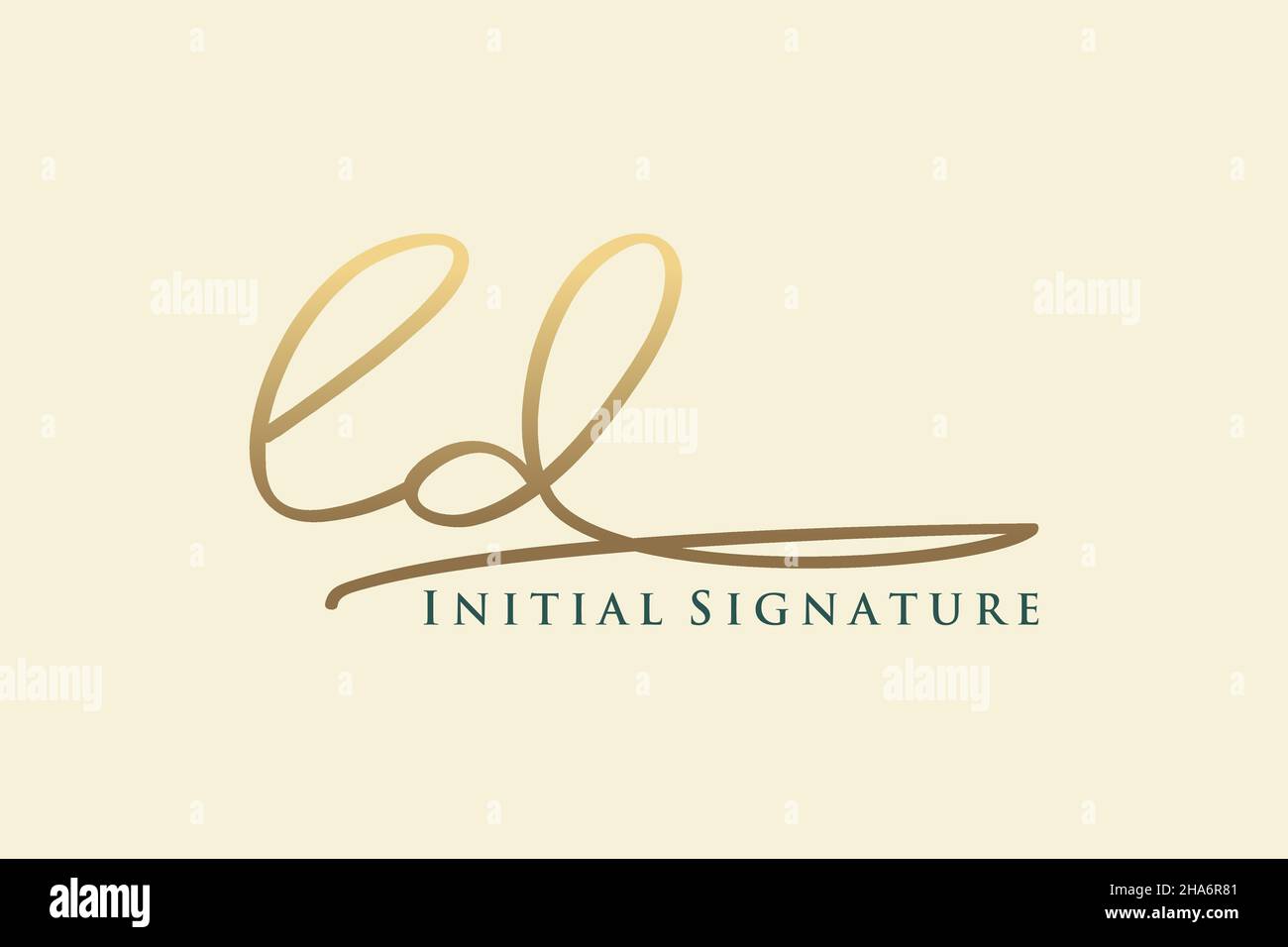 Modèle de logo Signature lettre LD logo élégant.Illustration du vecteur de lettrage calligraphique dessiné à la main. Illustration de Vecteur