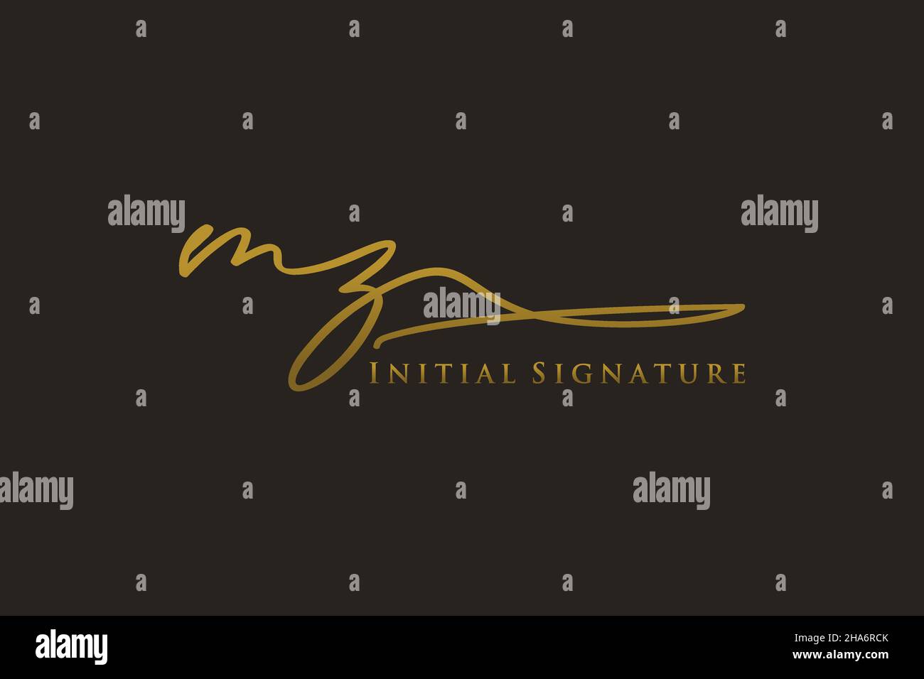 MZ lettre Signature logo Template Design élégant logo.Illustration du vecteur de lettrage calligraphique dessiné à la main. Illustration de Vecteur