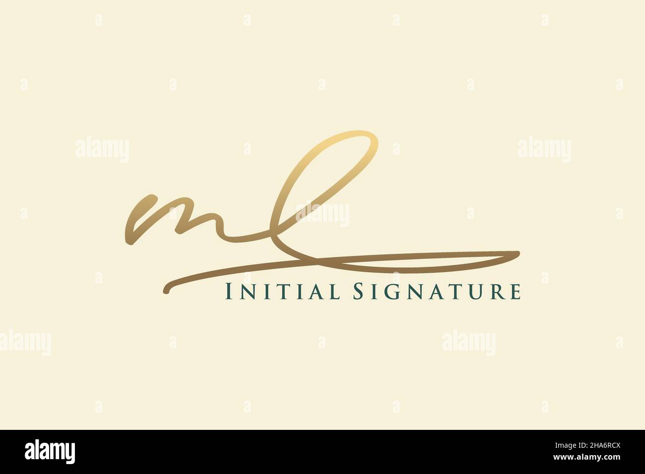 MODÈLE DE logo LETTRE Signature ML logo élégant.Illustration du vecteur de lettrage calligraphique dessiné à la main. Illustration de Vecteur