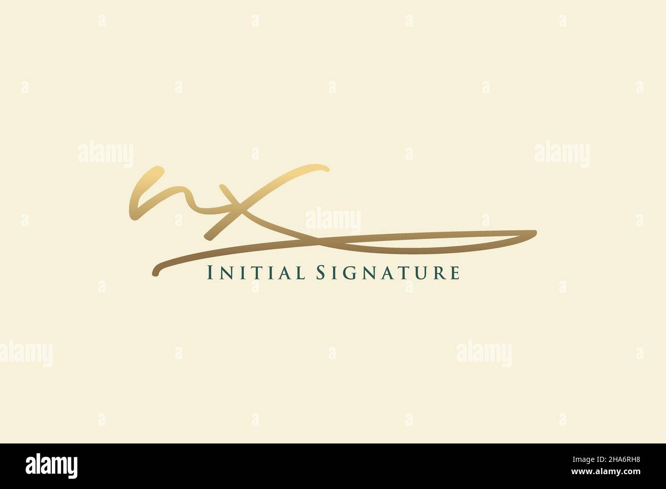 Modèle de logo Signature lettre NX logo élégant.Illustration du vecteur de lettrage calligraphique dessiné à la main. Illustration de Vecteur