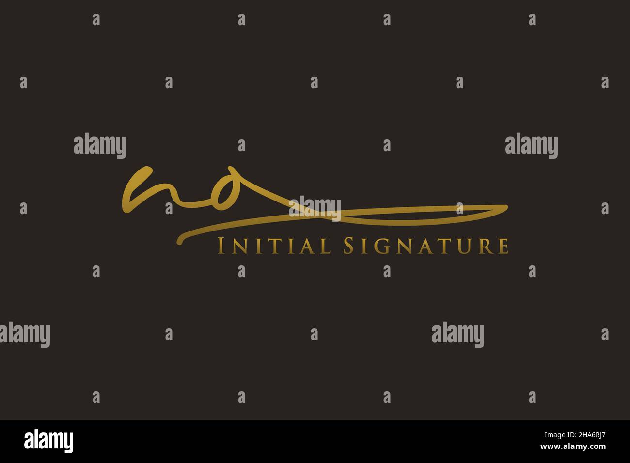 PAS de modèle de logo de signature de lettre logo élégant.Illustration du vecteur de lettrage calligraphique dessiné à la main. Illustration de Vecteur