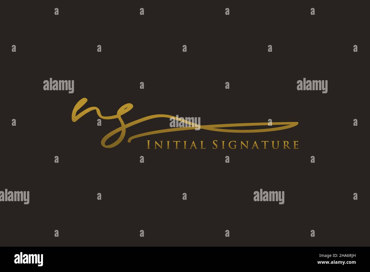 Modèle de logo Signature lettre NS logo élégant.Illustration du vecteur de lettrage calligraphique dessiné à la main. Illustration de Vecteur