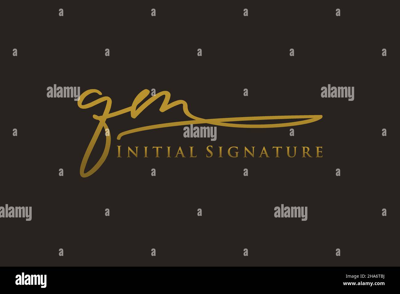 QM lettre Signature logo Template Design élégant logo.Illustration du vecteur de lettrage calligraphique dessiné à la main. Illustration de Vecteur