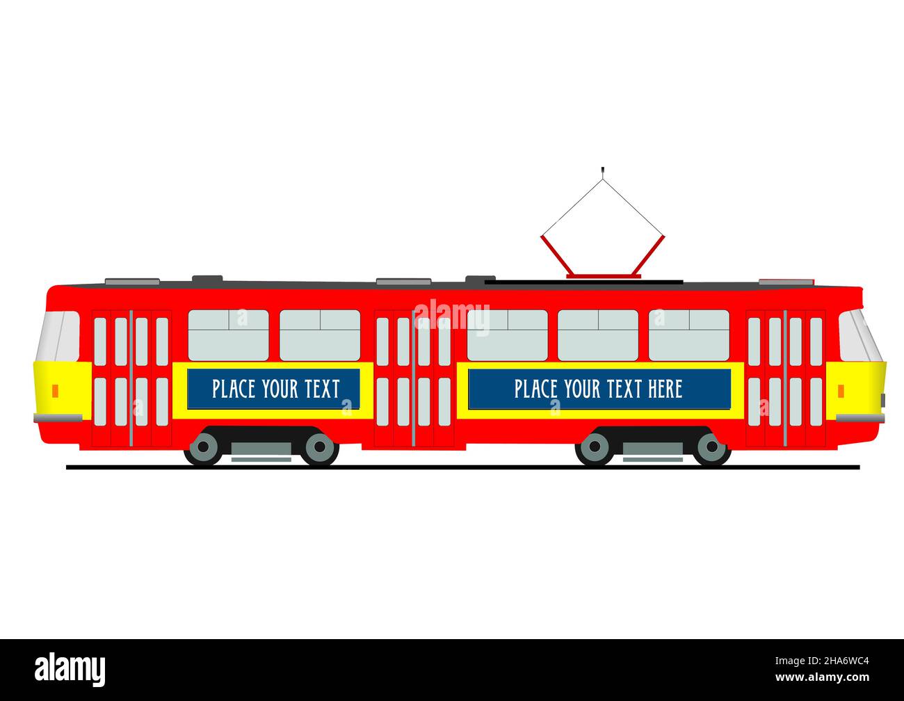 Transport en ville. Tram. Illustration 3d vectorielle colorée pour les concepteurs Illustration de Vecteur