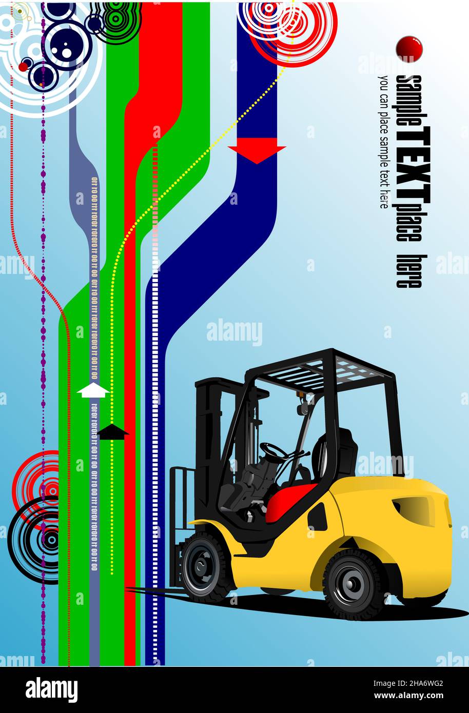 Résumé de l'expérience en haute technologie.Chariot élévateur.Chariot élévateur.3d illustration vectorielle Illustration de Vecteur