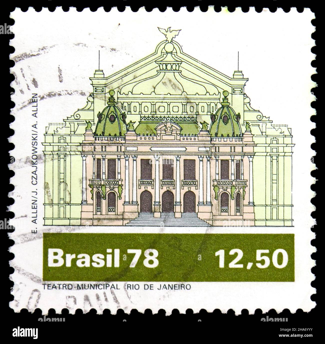 MOSCOU, RUSSIE - 4 NOVEMBRE 2021: Timbre-poste imprimé au Brésil montre Rio de Janeiro, série brésilienne de théâtre, vers 1978 Banque D'Images