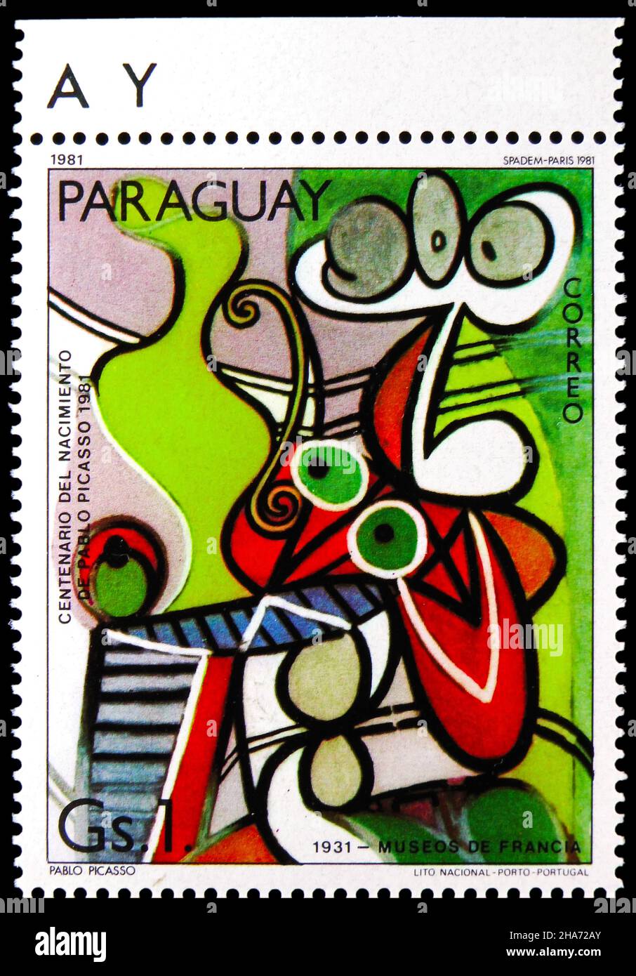 MOSCOU, RUSSIE - 4 NOVEMBRE 2021: Timbre-poste imprimé au Paraguay montre encore-vie, série Pablo Picasso, vers 1981 Banque D'Images