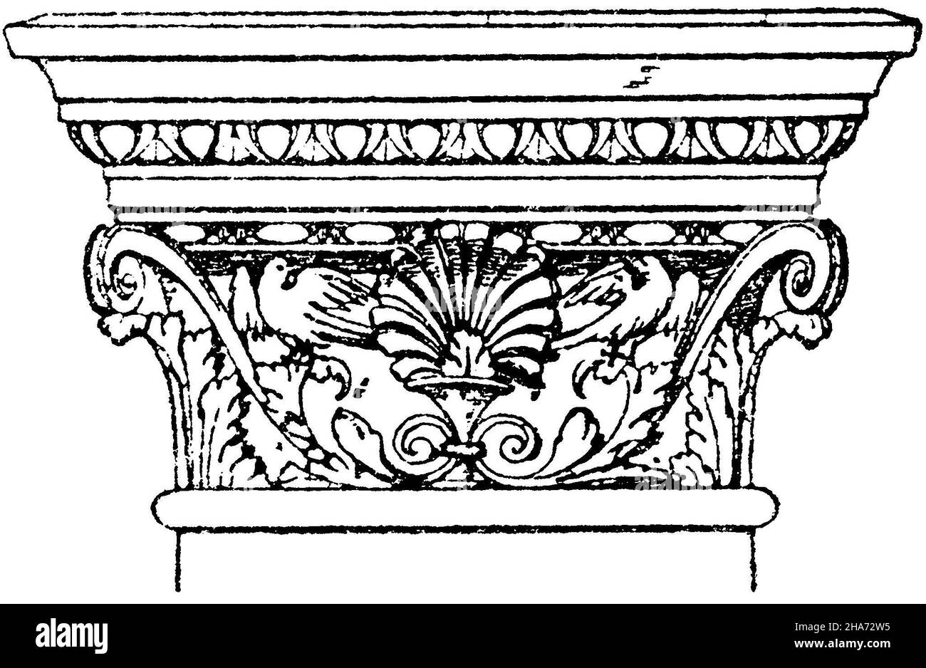 Capitale pilaster : capitale de pilier de Corinthian.Renaissance italienne.Doge's Palace à Venise., , ML (livre de motifs, ) Banque D'Images