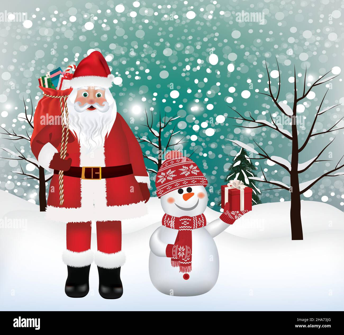 Carte de joyeux Noël et de bonne année. Vecteur Illustration de Vecteur