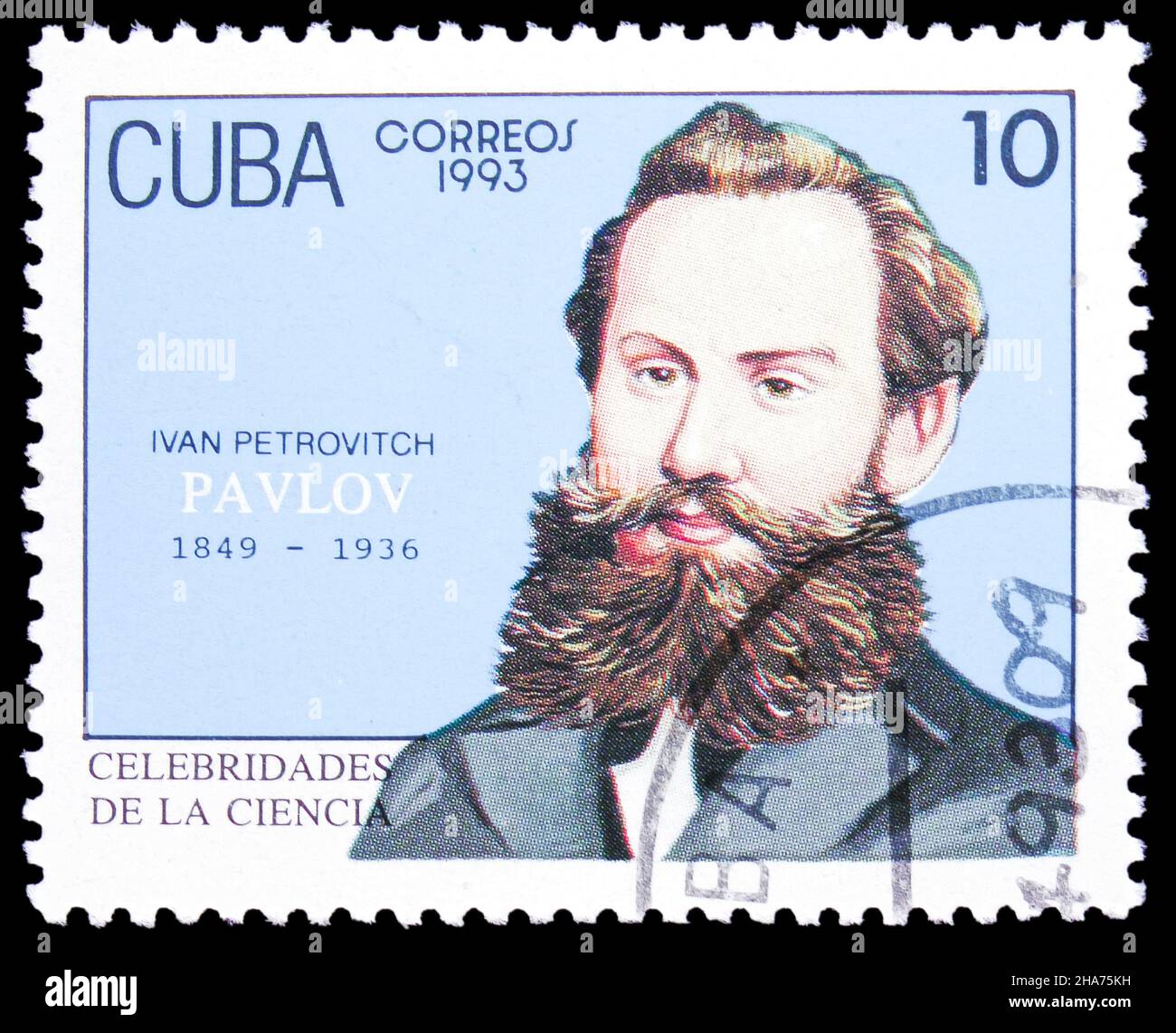 MOSCOU, RUSSIE - 8 NOVEMBRE 2021 : le timbre-poste imprimé à Cuba montre Ivan Petrovich Pavlov, série des scientifiques, vers 1993 Banque D'Images