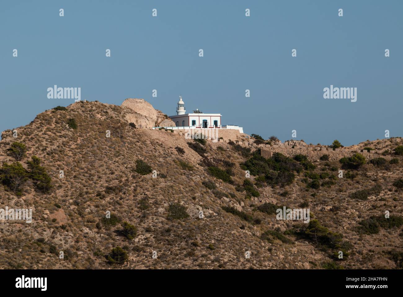 Vue sur le phare d'El Albir à Sierra Helada, Benidorm, route de randonnée, vue sur la mer Banque D'Images