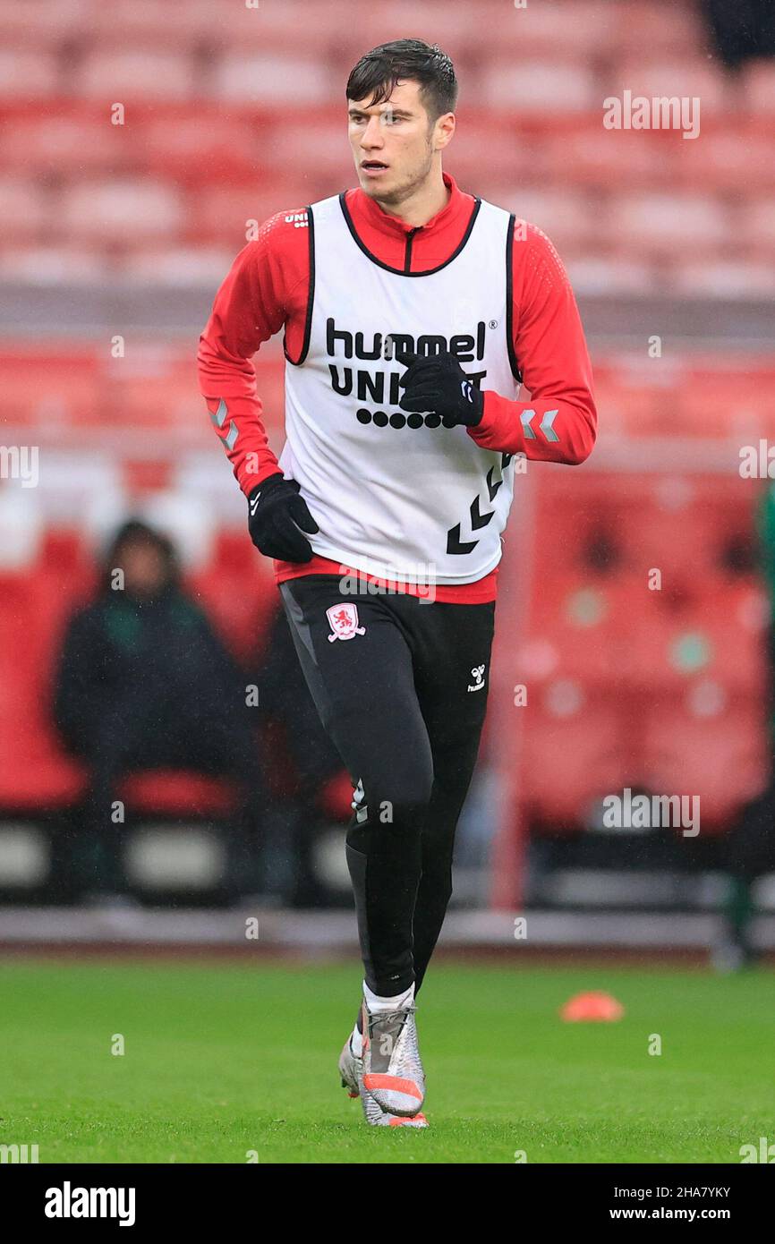 Paddy McNair #17 de Middlesbrough pendant l'échauffement pour le match à Stoke-on-Trent, Royaume-Uni le 12/11/2021.(Photo de Conor Molloy/News Images/Sipa USA) Banque D'Images