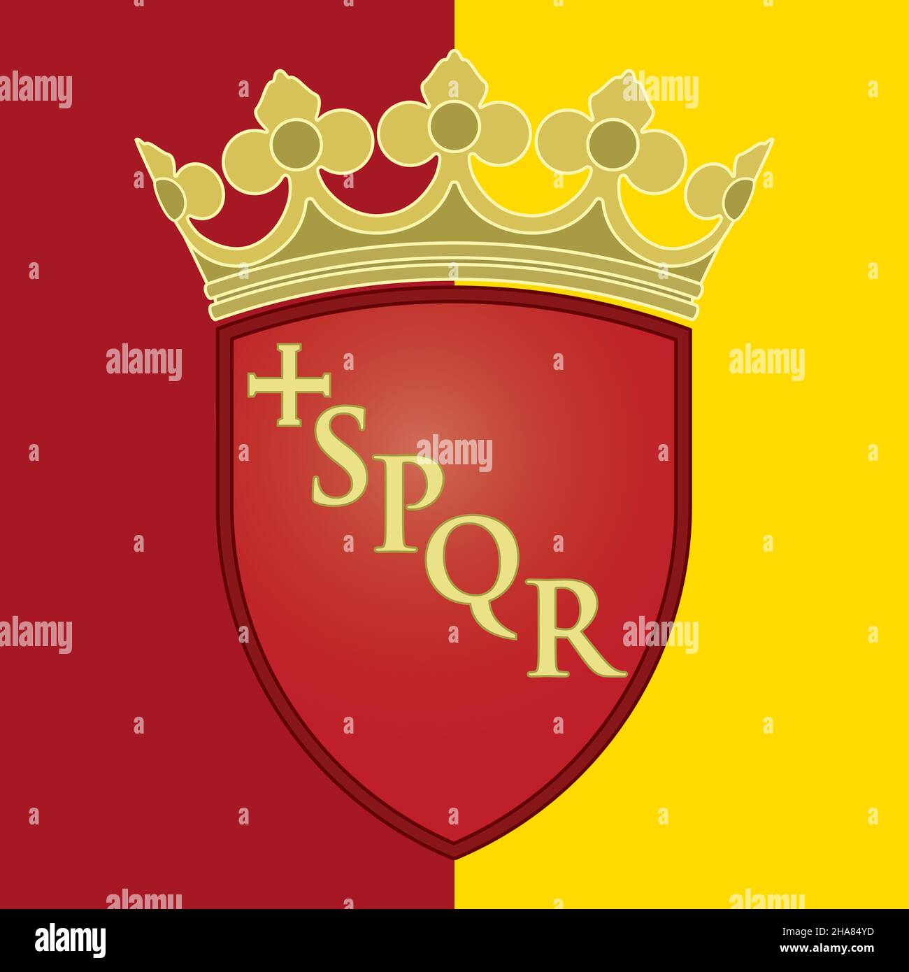 Blason et drapeau de Rome, Italie, illustration vectorielle Illustration de Vecteur