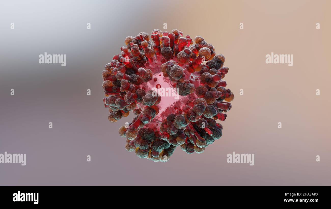 SARS-CoV-2 coronavirus variante Omicron. Delta cellulaire et MU variante of interest(VOI),B.1.621,B.1.1.529,C.37.COVID 19 Delta plus,MU variant, muté Banque D'Images