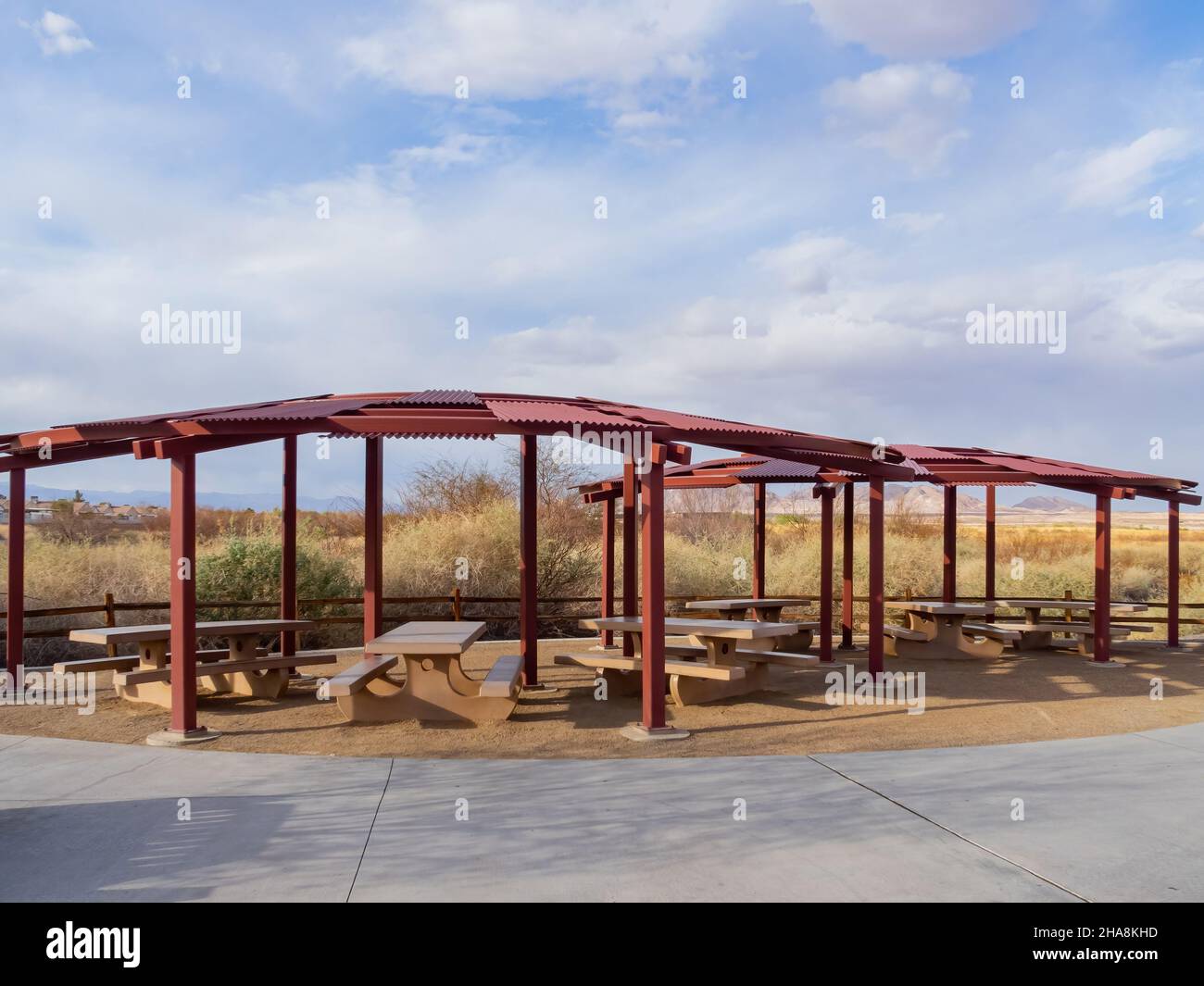 Après-midi, vue ensoleillée sur le paysage du parc des terres humides du comté de Clark à Las Vegas, Nevada Banque D'Images